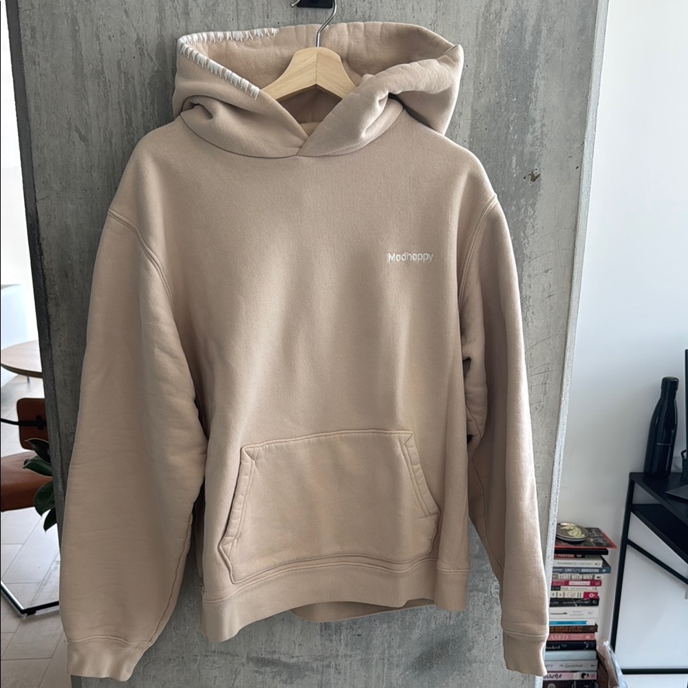 Madhappy Tan Hoodie with Embroidered Logo